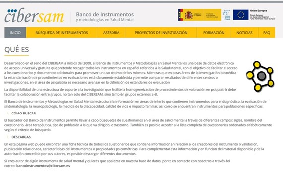 El Banco de Instrumentos del CIBERSAM renueva su página web